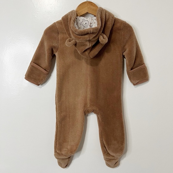 Disney Baby Winnie The Pooh Brown Fleece Onesie Size 6-9 Months - Picture 3 of 6